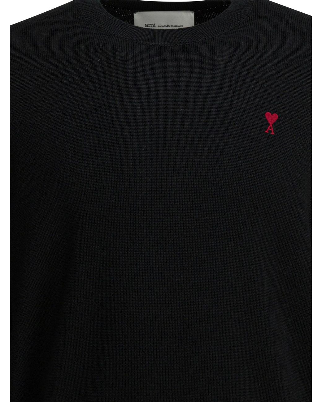 AMI Black Ami De Coeur Sweater for men