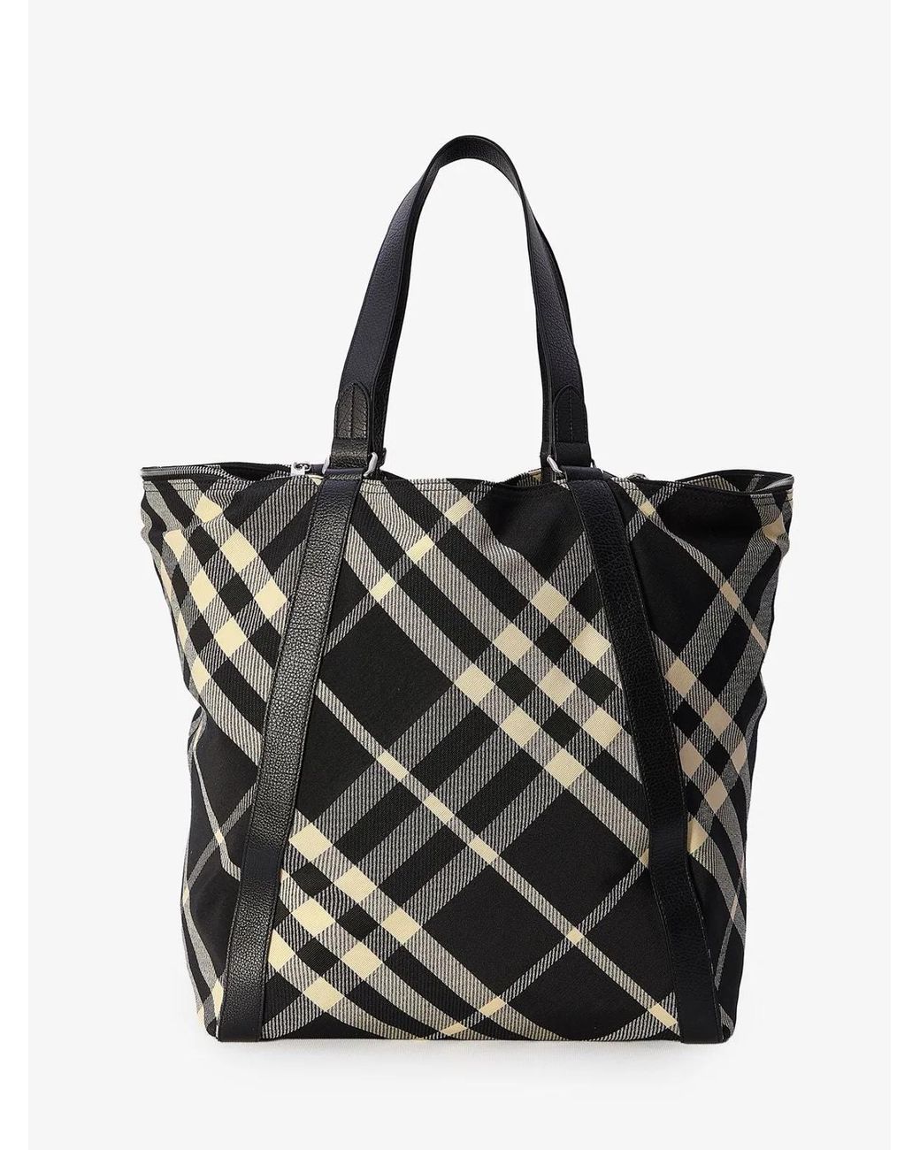 Burberry Black Embroidered Fabric Festival Shopping Bag for men