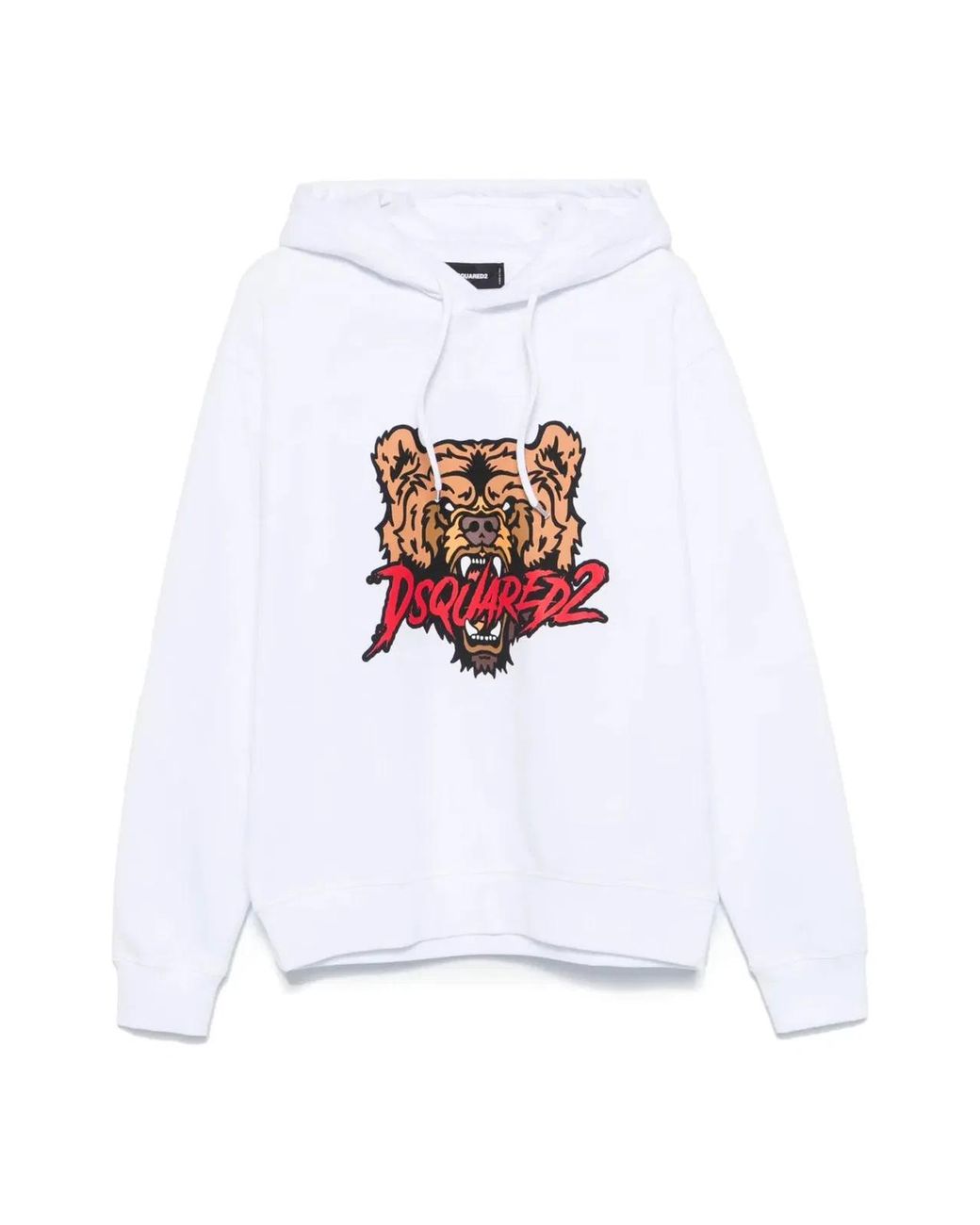 DSquared² White Angry Bear Logo Cool Fit Hoodie for men