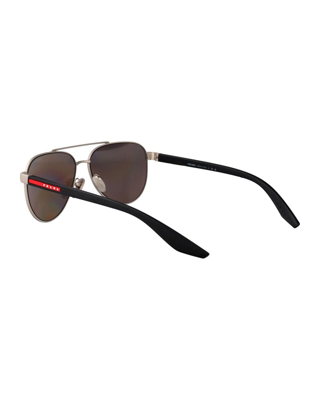 Prada Linea Rossa Gray Matte Metal Sunglasses for men