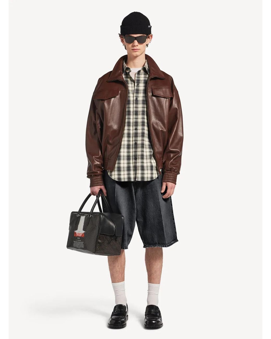Balenciaga Black Checked Shirt for men