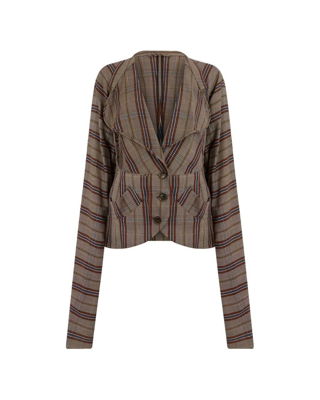Vivienne Westwood Brown Blazer Checkered Viscose Blazers