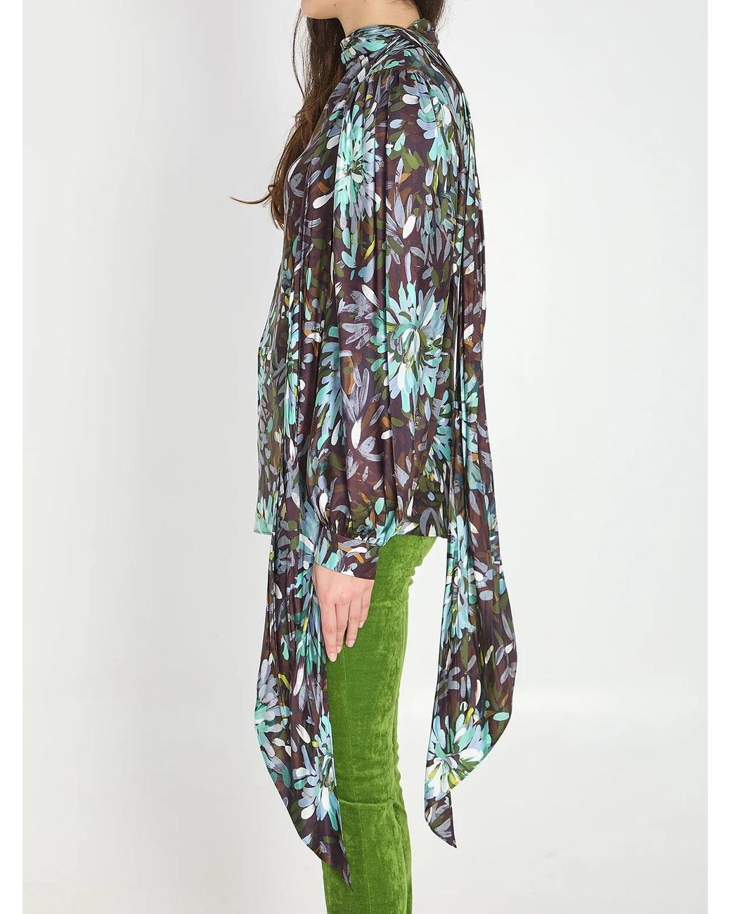 Gucci Green Printed Silk Twill Shirt