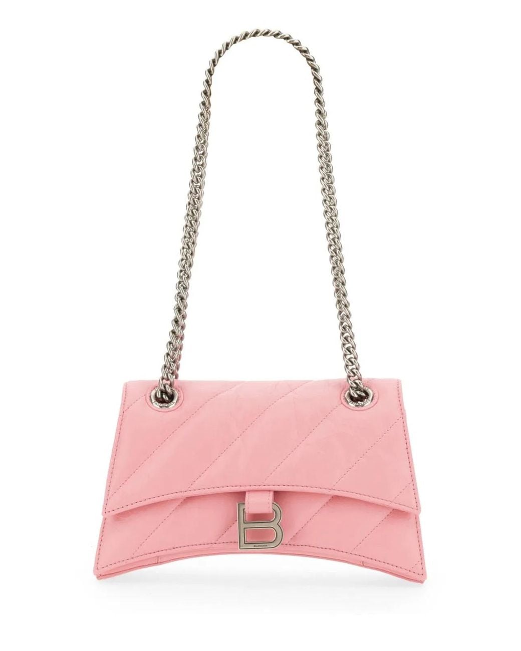 Balenciaga Pink Quilted Crush Calfskin Small Chain Bag