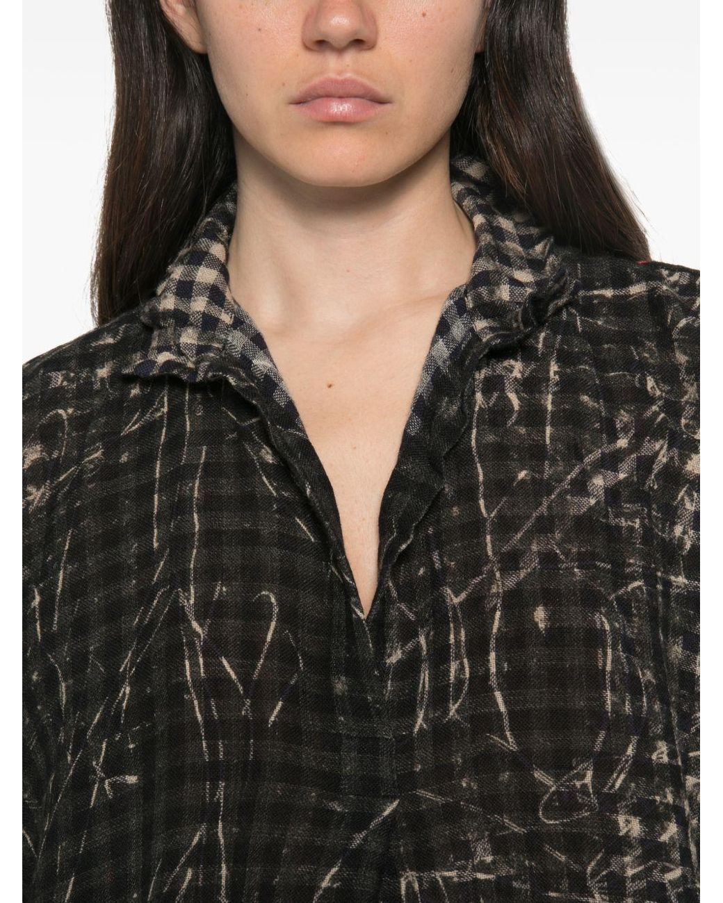 Daniela Gregis Black Printed Silk Shirt