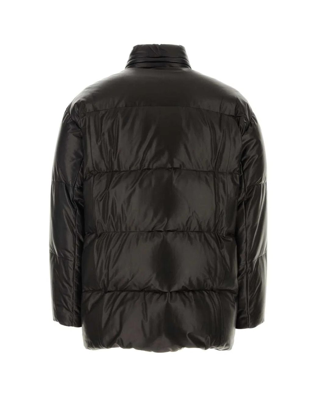 Prada Black Nappa Leather Down Jacket