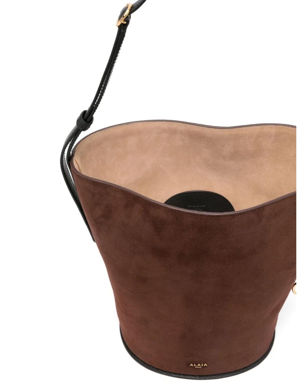 Alaïa Brown Basket Bag S Suede Leather