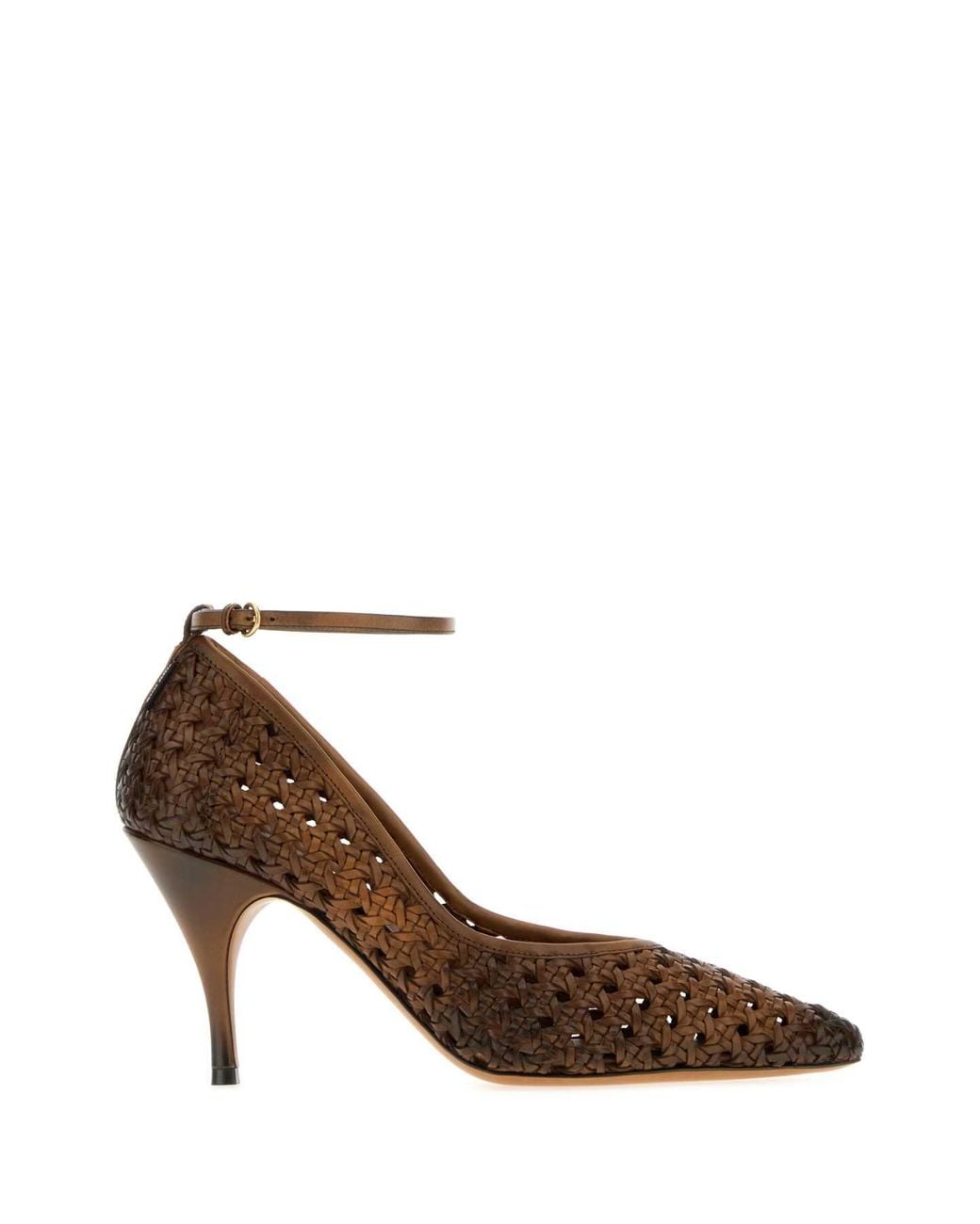 Miu Miu Brown Woven Leather Pumps