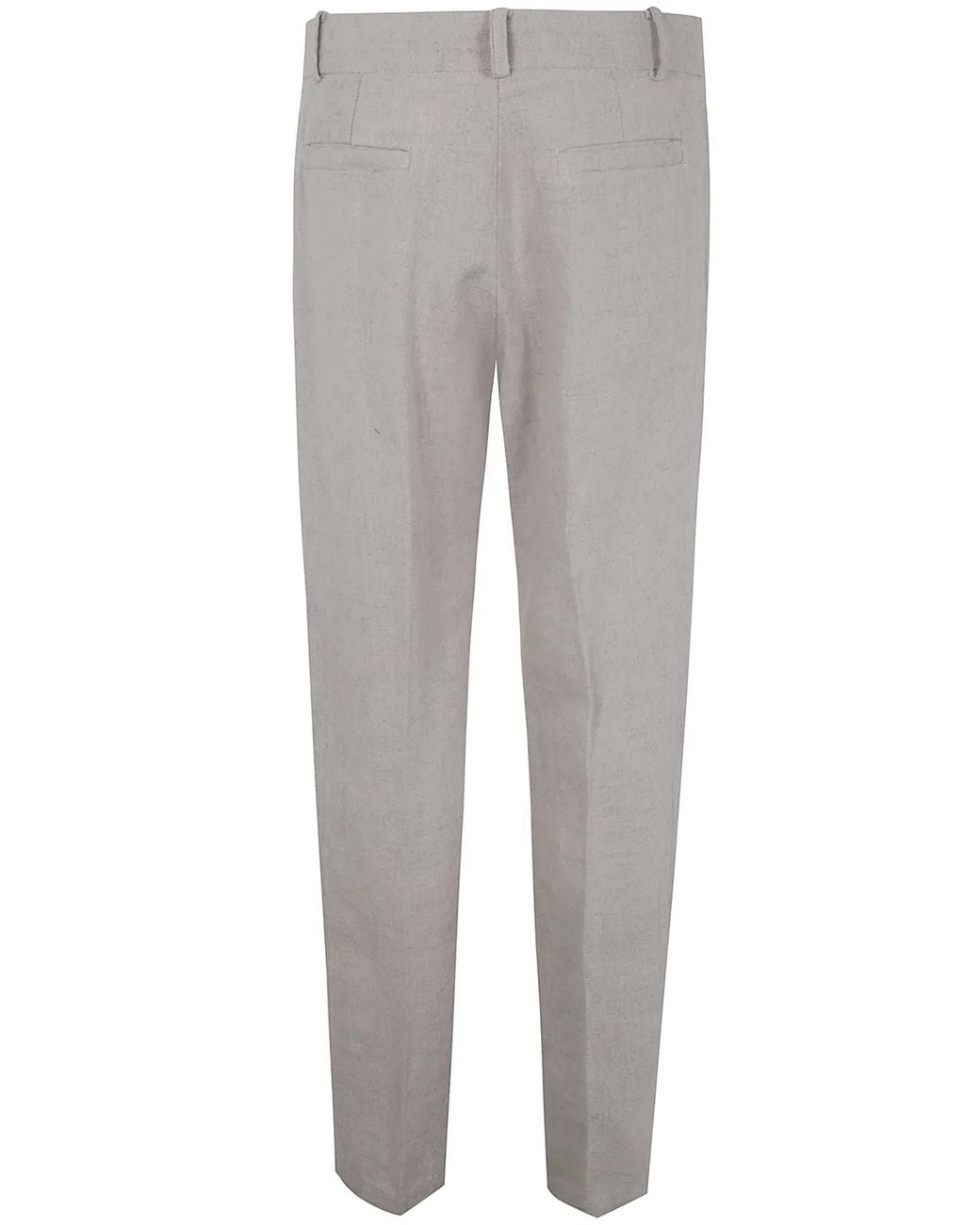 FAMILY FIRST Gray Regular Pants Linen for men