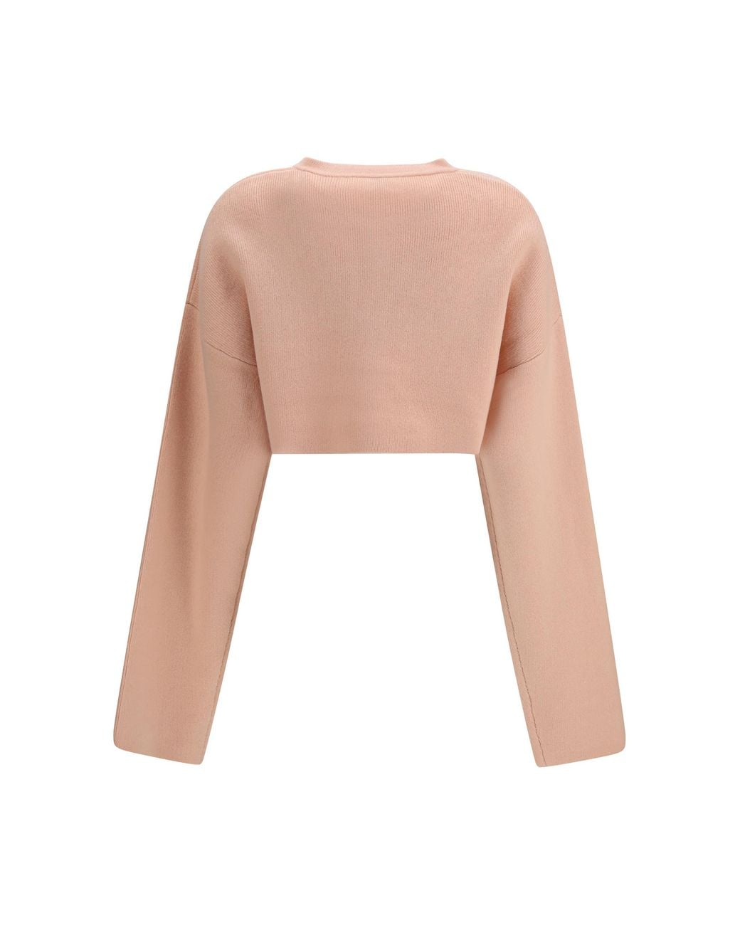Totême  White Cropped Crewneck Cardigan With Button Fastening