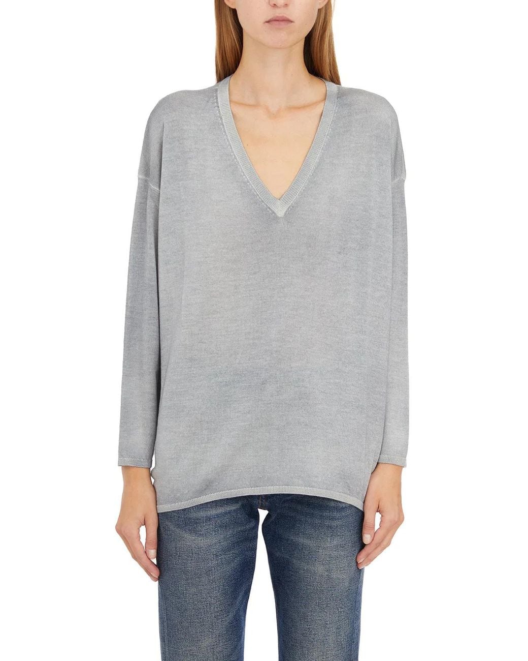 Avant Toi Gray Maglia Scollo A V
