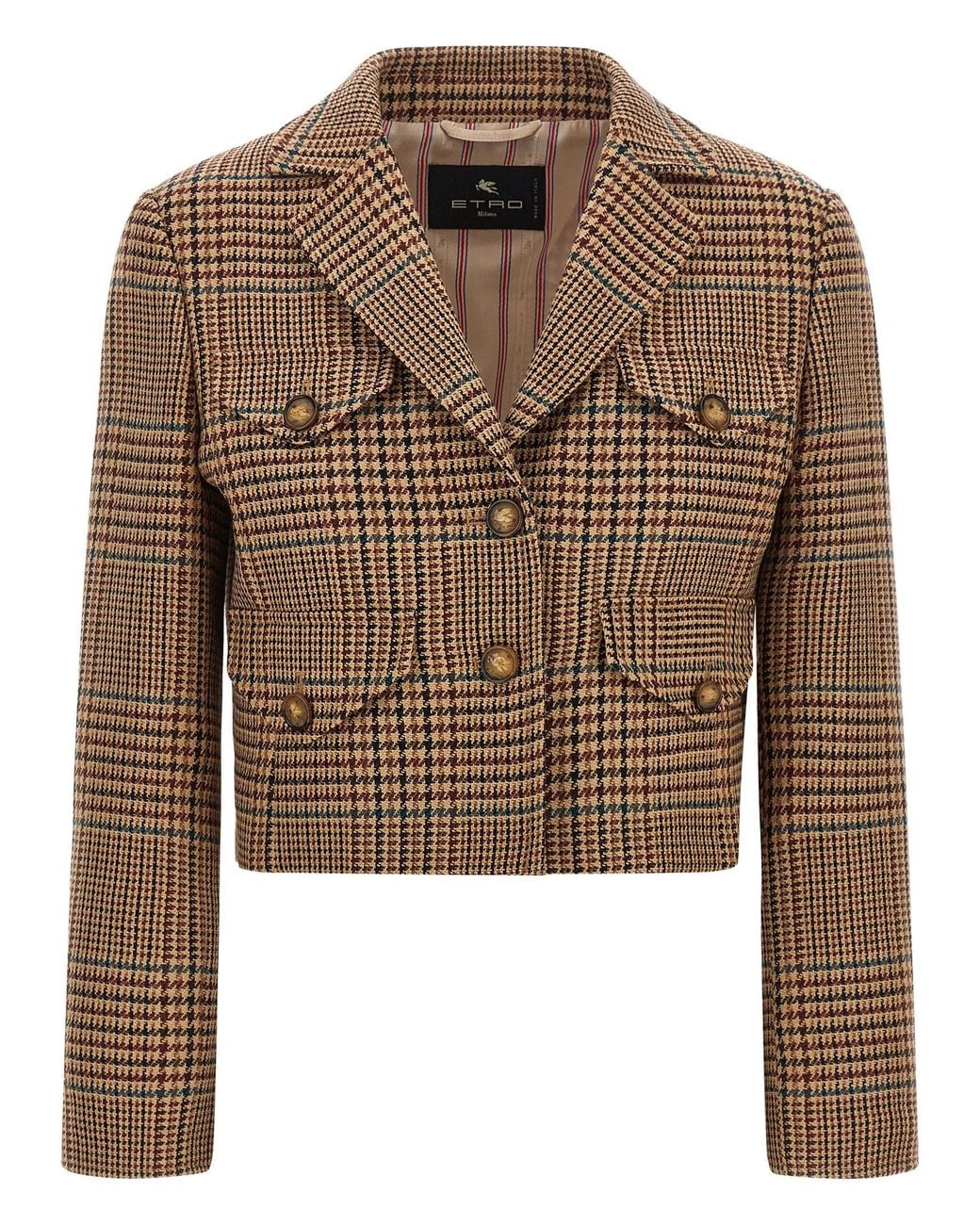 Etro Brown Prince Of Wales Blazer