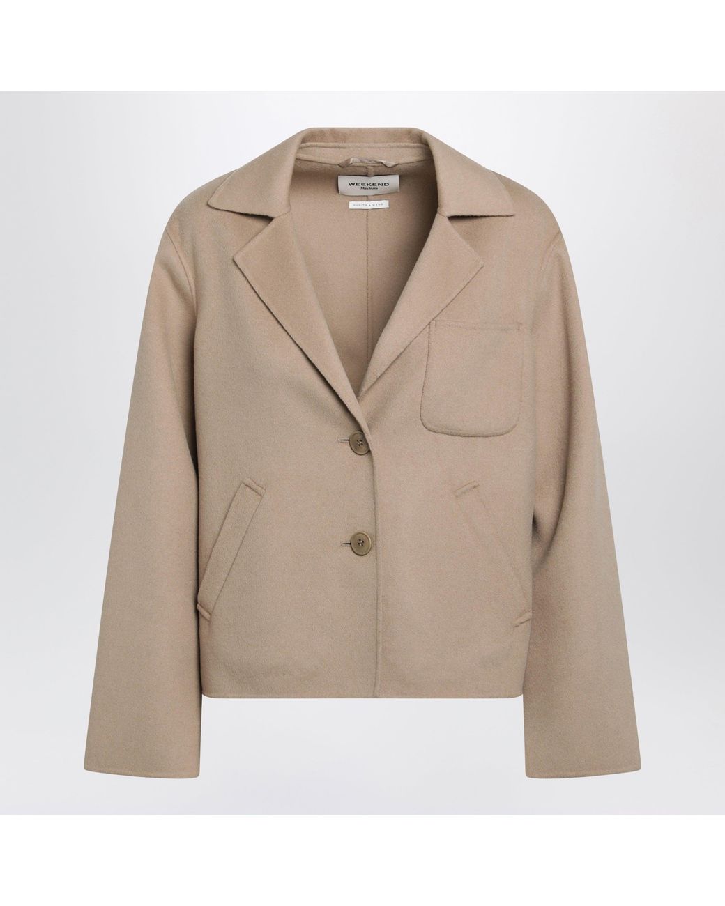 Weekend by Maxmara Natural Camel Wool Crop Jacket