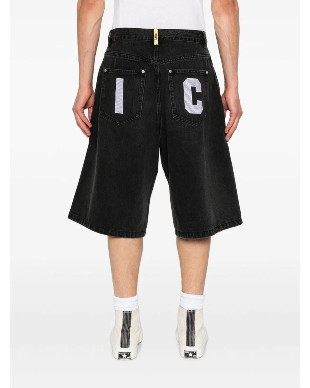 BBCICECREAM Black Denim Cargo Shorts for men
