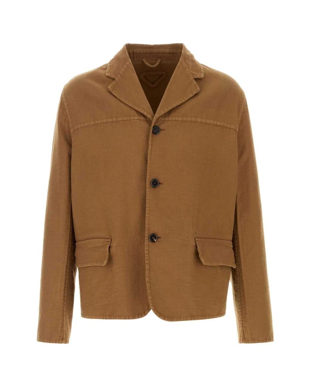 Prada Brown Biscuit Cotton Blazer for men