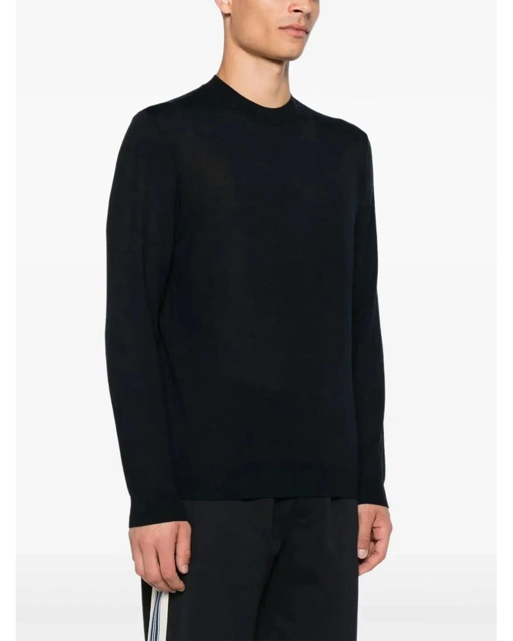 Emporio Armani Blue Wool Blend Pullover for men