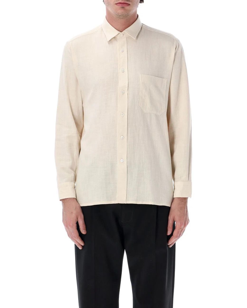 Salvatore Piccolo White Tahiti Ecru Cotton Shirt for men