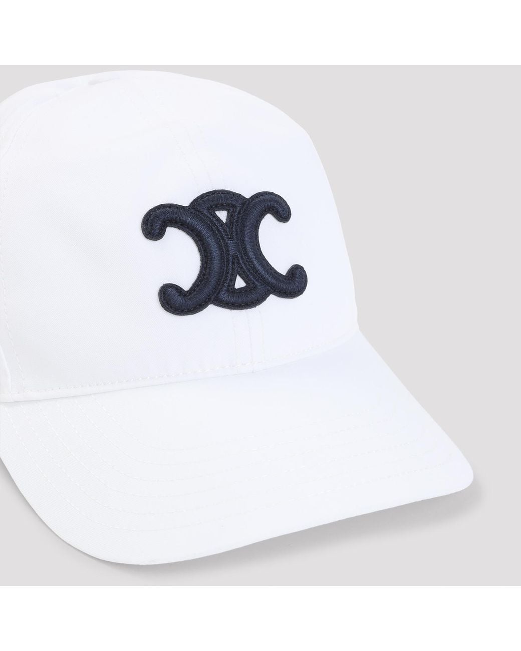 Céline White Triomphe Cotton Baseball Hat