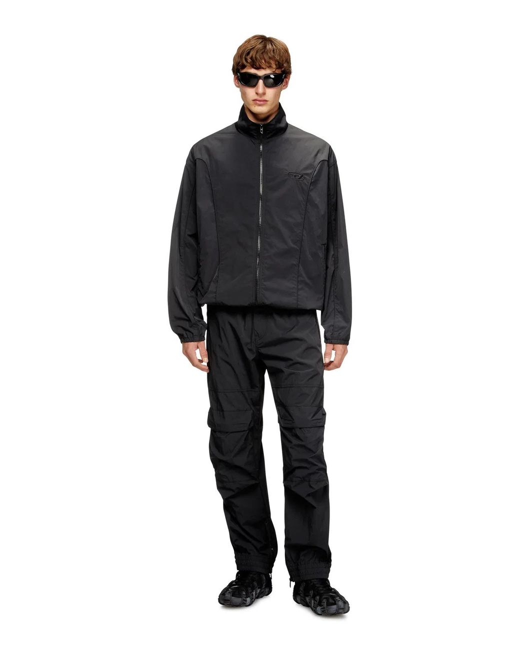 DIESEL Black Cargo Pants With Zip And Snap Button Closure for men