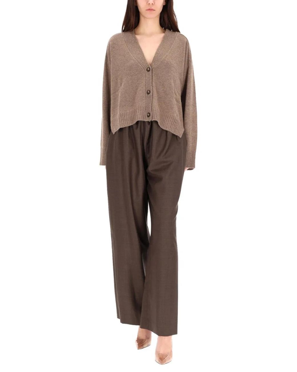 Loulou de Saison Brown Virgin Wool Trousers
