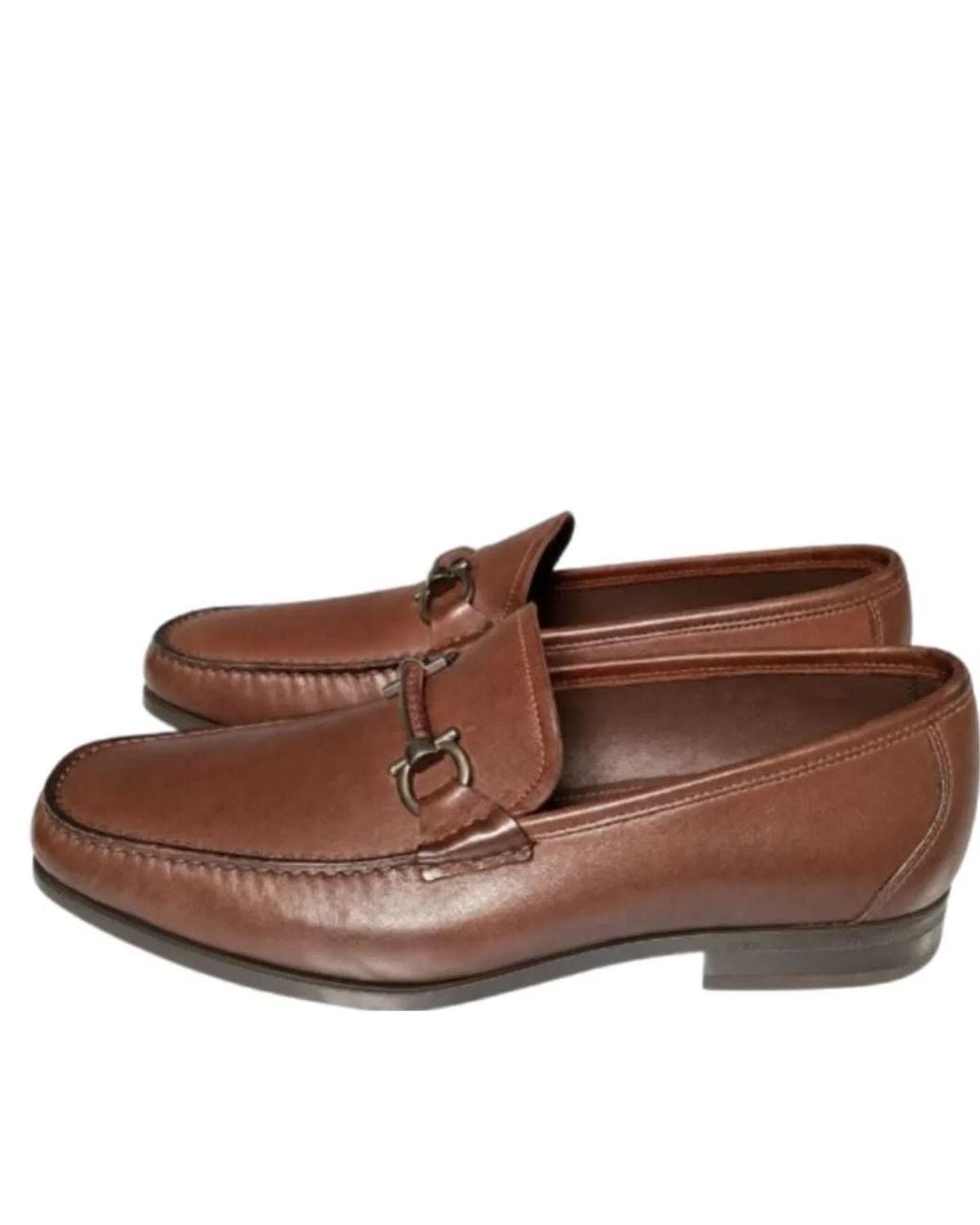 Ferragamo Brown Leather Flat Shoes for men