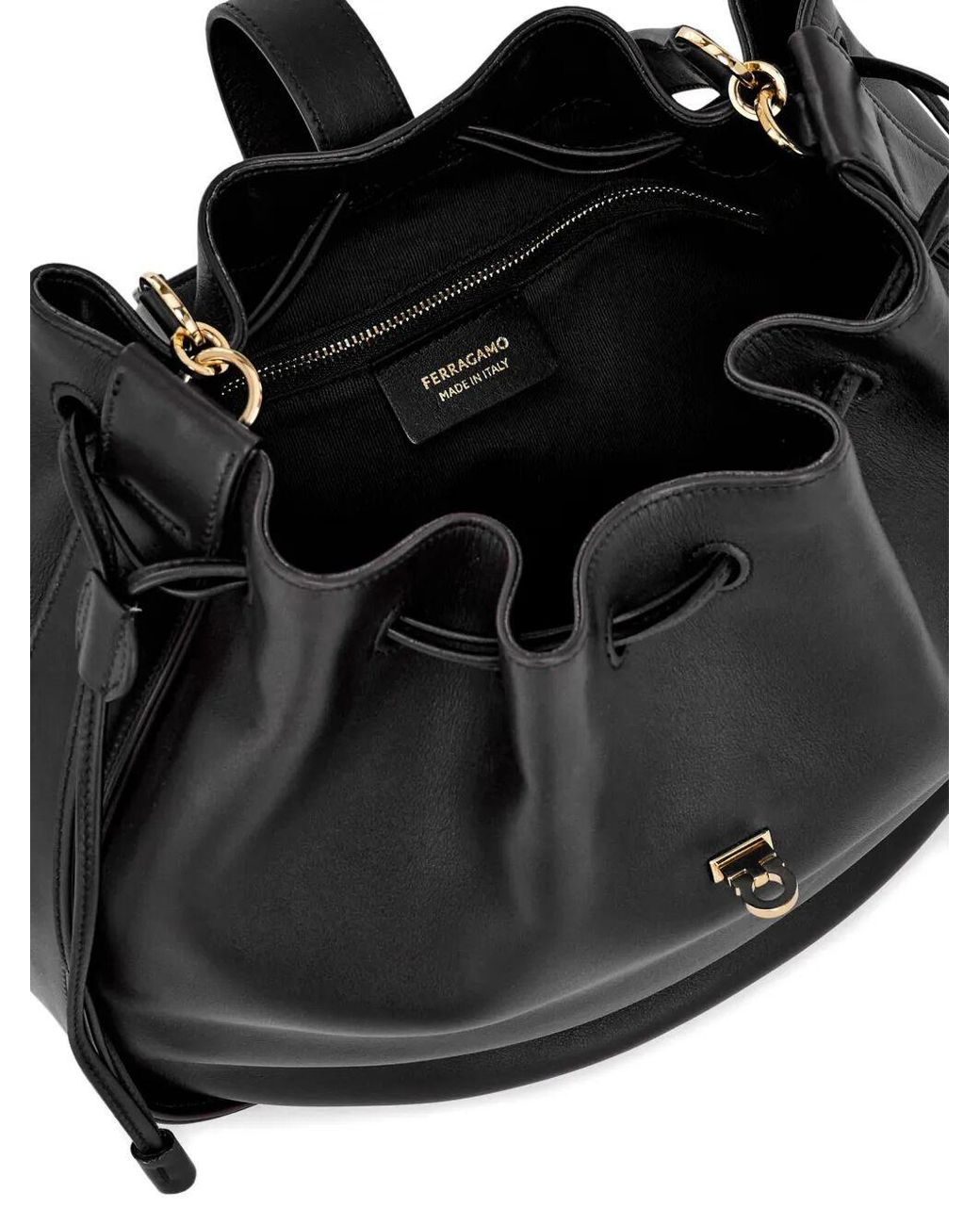 Ferragamo Black Hug Bucket Bag