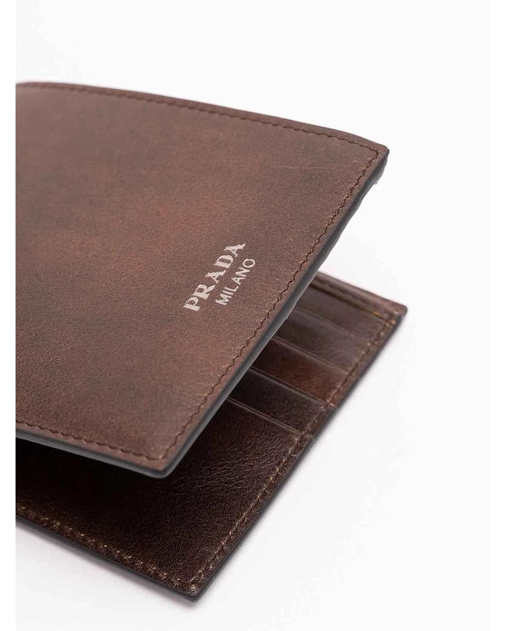 Prada Brown Vintage Leather Wallet for men