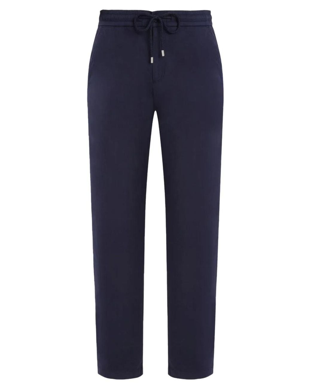 Vilebrequin Blue Stretch Cotton Drawstring Trousers for men