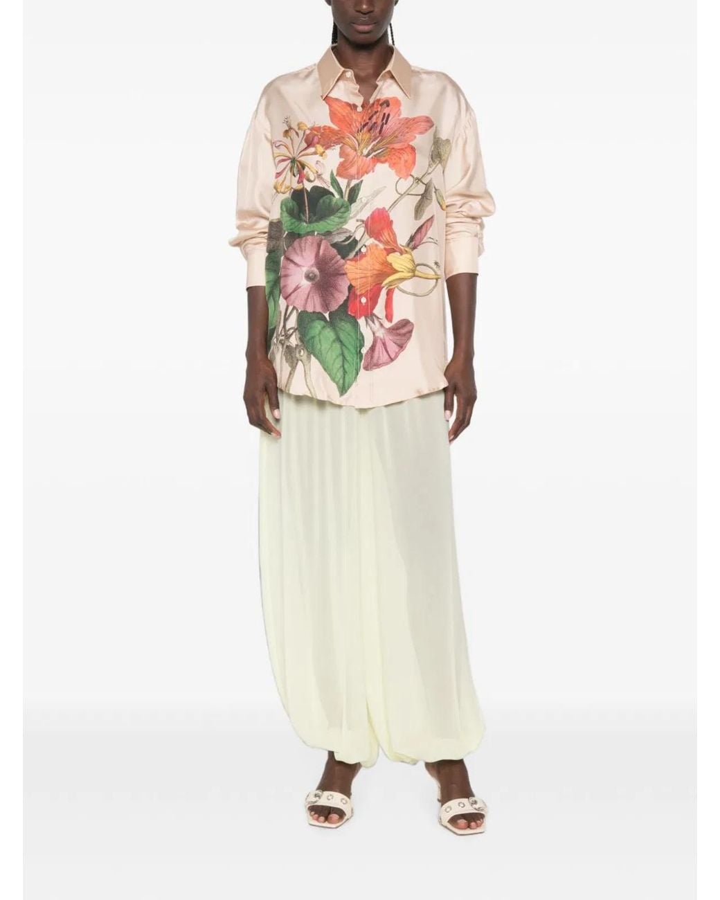 Pierre Louis Mascia White Printed Silk Shirt