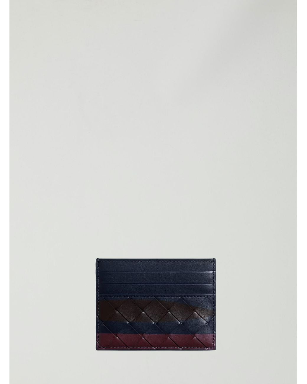 Bottega Veneta Blue Intrecciato Leather Card Holder for men
