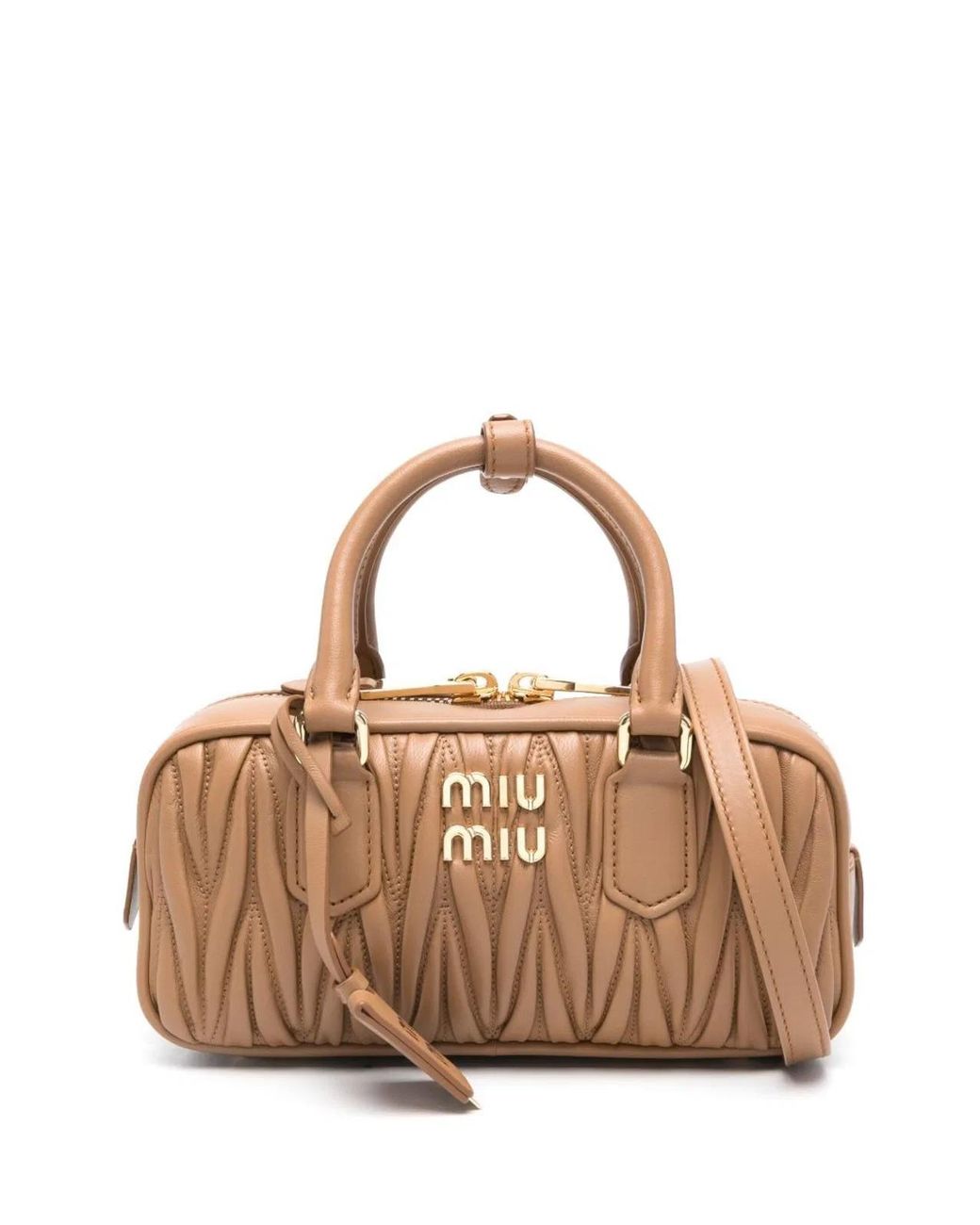 Miu Miu Brown Arcadie Regular Matelassé Nappa Leather Bag