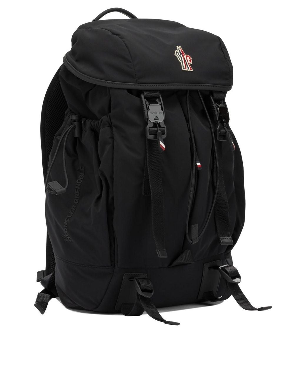 Moncler Black Sports Backpack With Logo for men