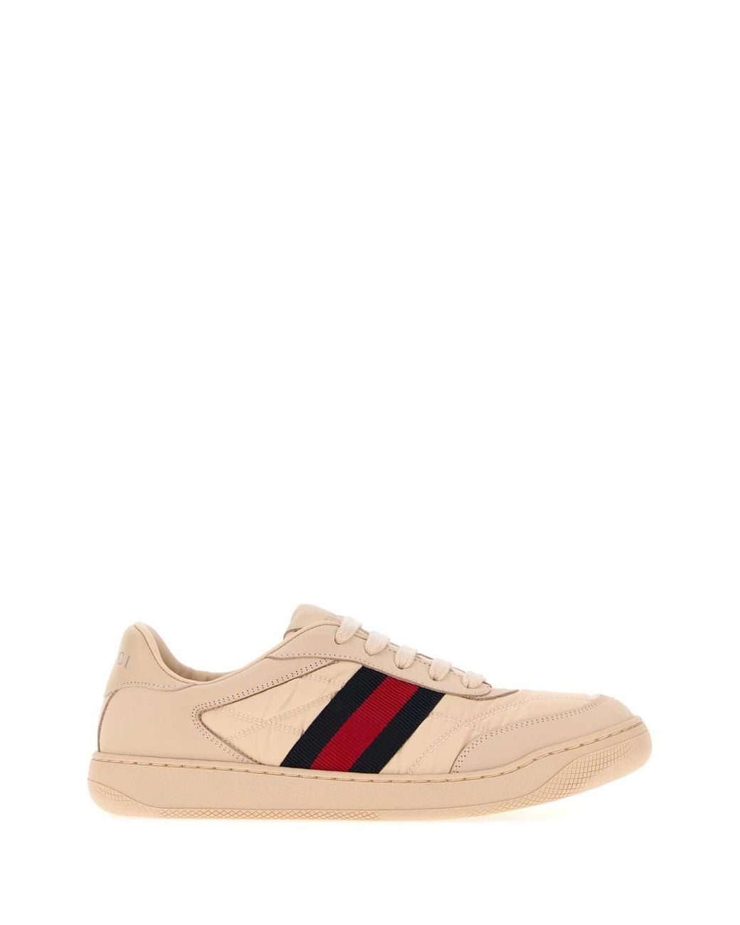 Gucci Pink Light Leather And Fabric Screener Sneakers