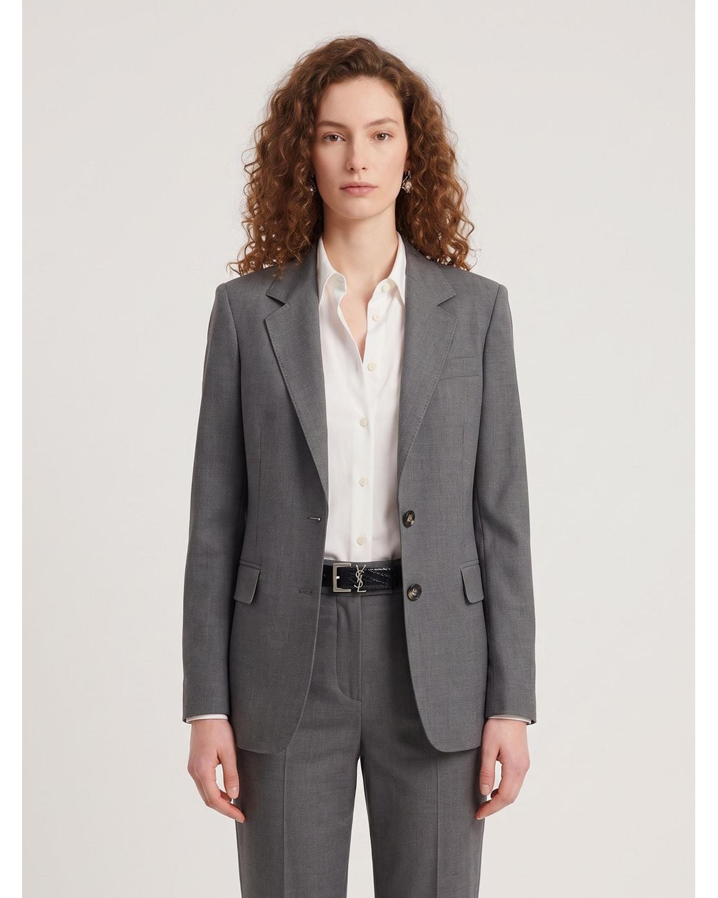 SUTTON NEW YORK Gray Single-Breasted Jacket