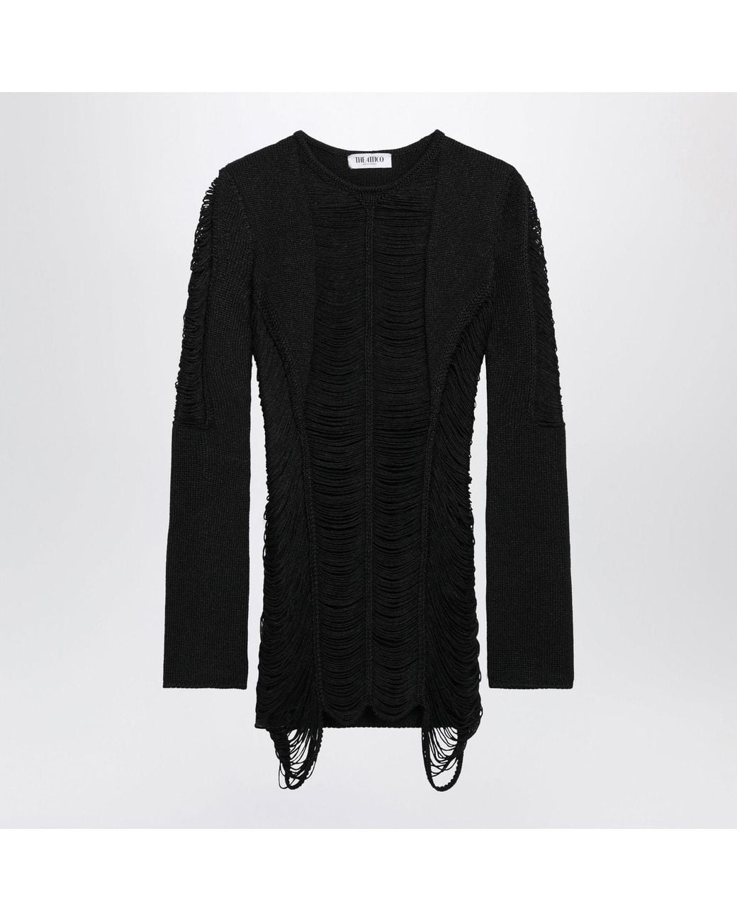 The Attico Black Viscose Mini Dress