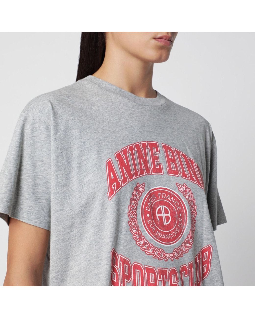 Anine Bing White Cade Tee Collegiate Cotton Tshirt