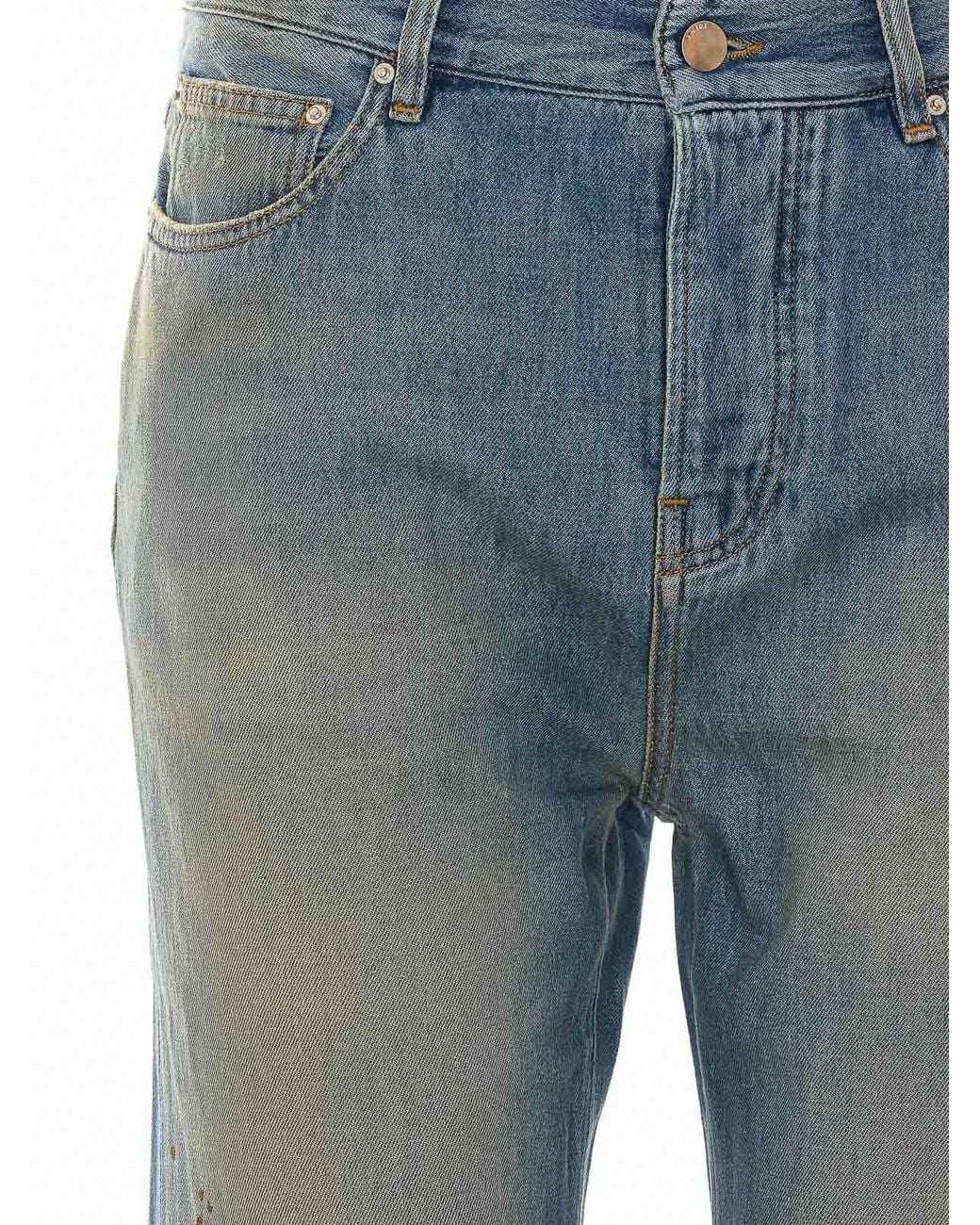 Amiri Blue Desert Sky Slash Bootcut Jeans for men