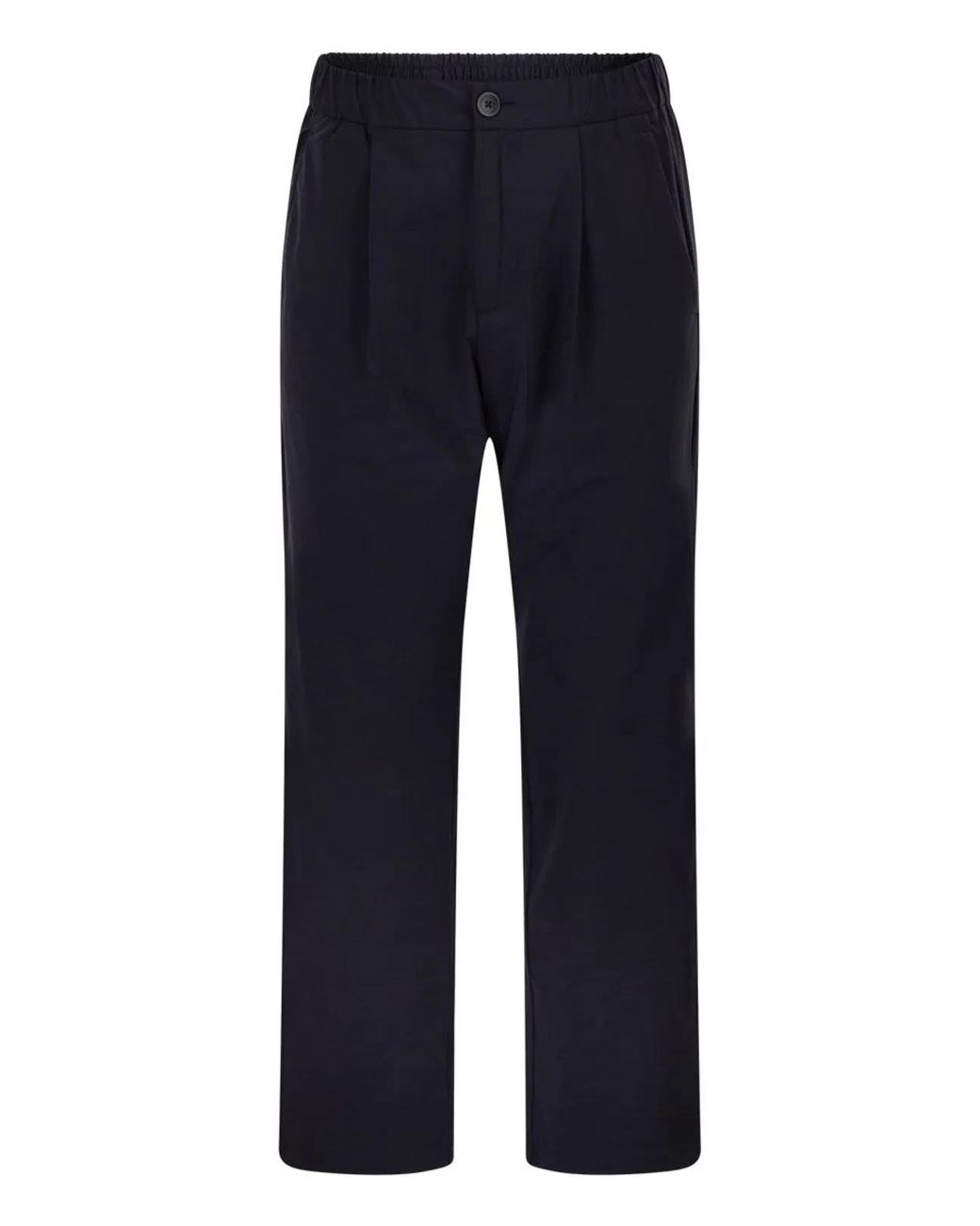 Herno Blue Stretch Techno-Nylon Jogger Trousers With Pleats for men