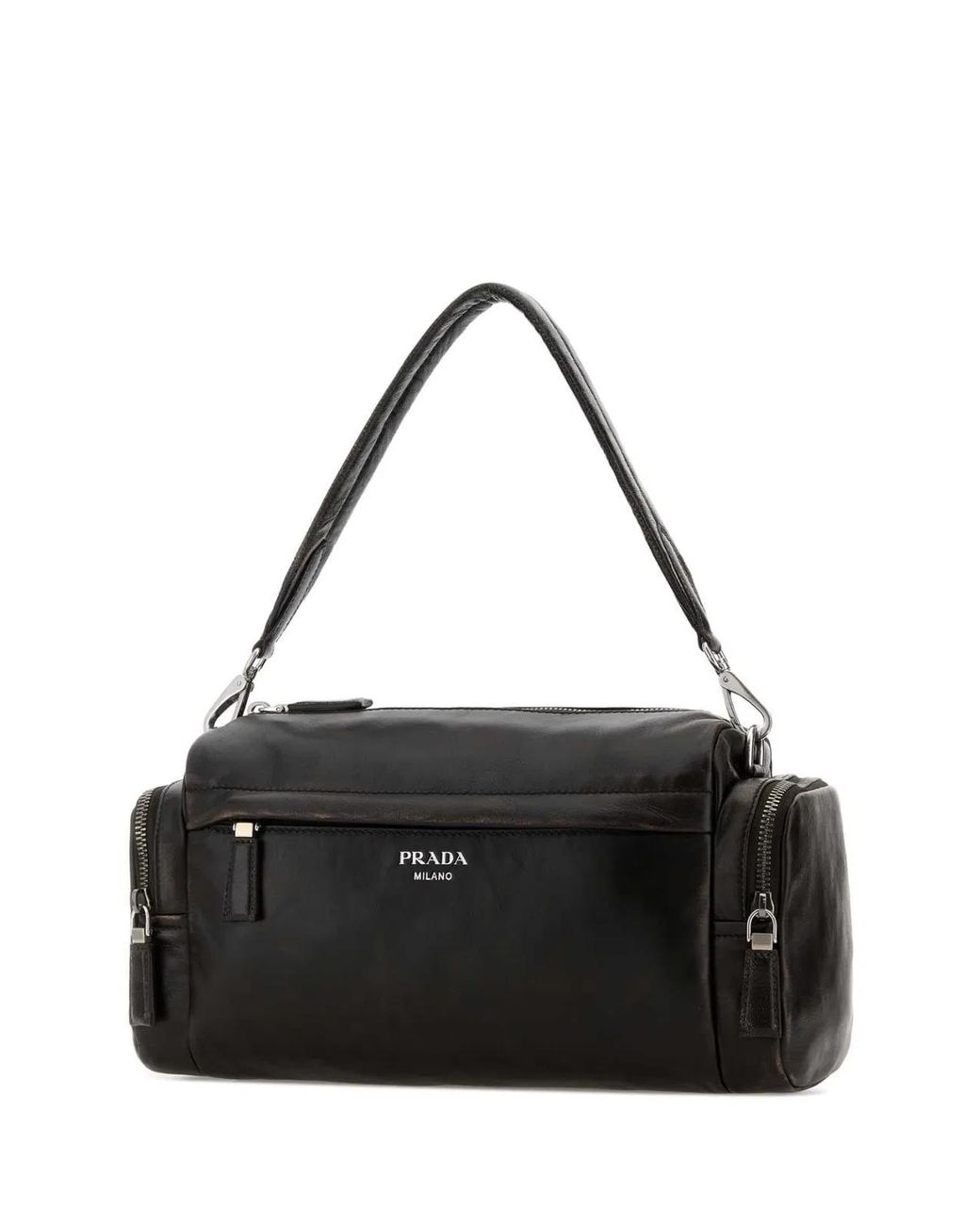 Prada Black Dark Brown Nappa Leather Crossbody Bag for men