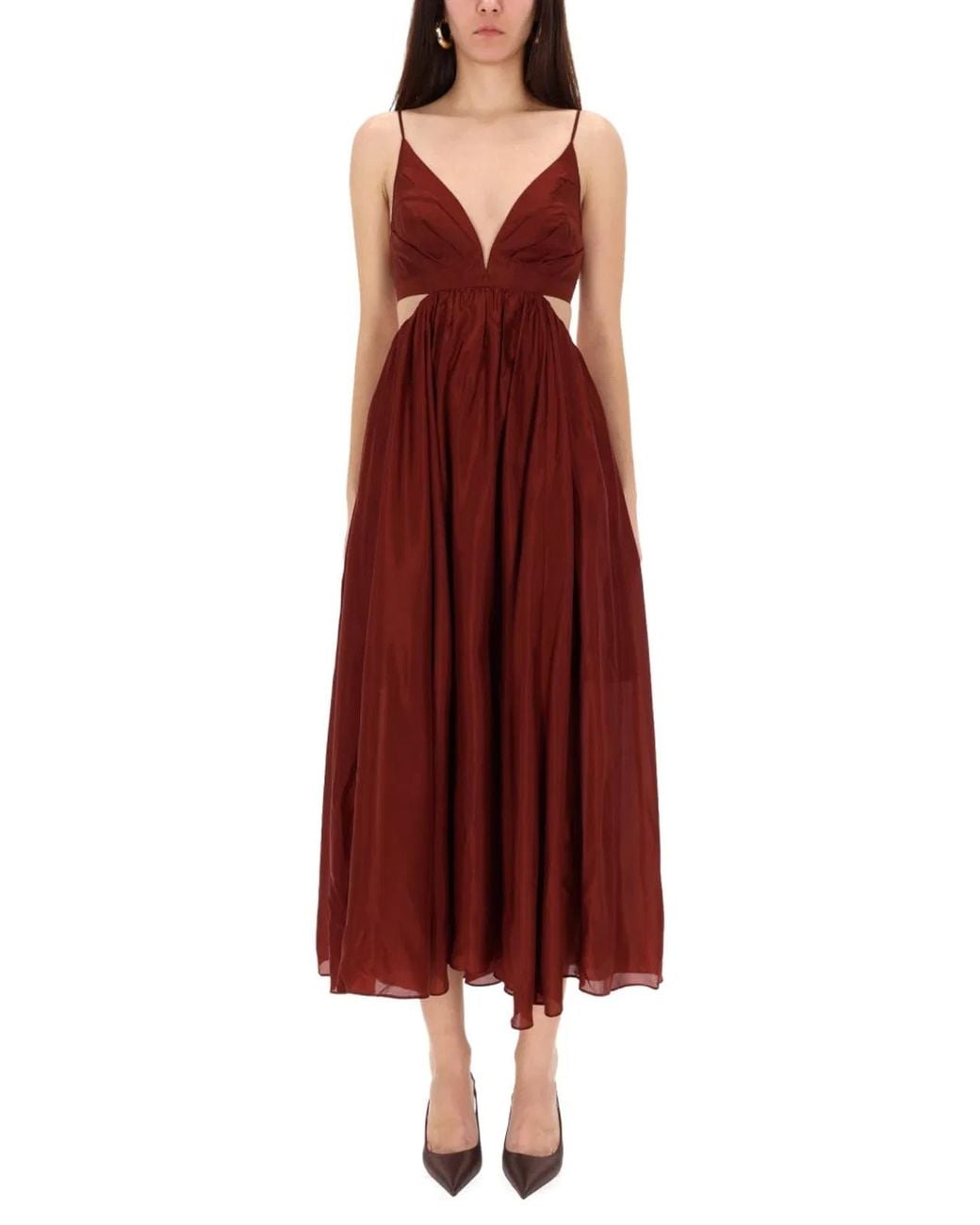 Zimmermann Red Long Dress Wanderlust Silk