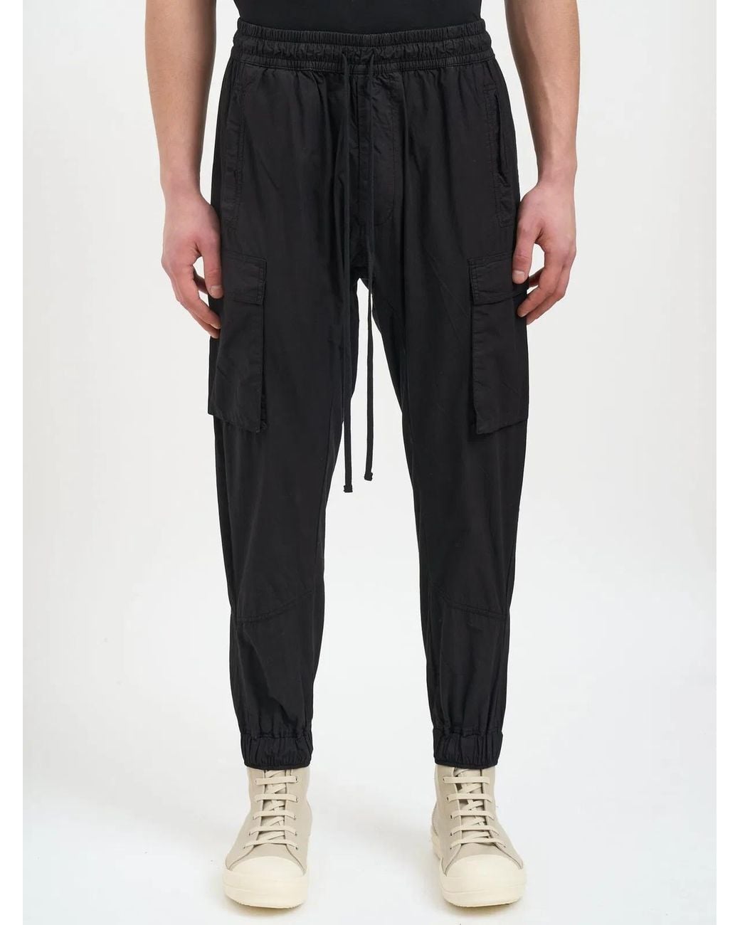 Thom Krom Black Cargo Jogger Pants for men