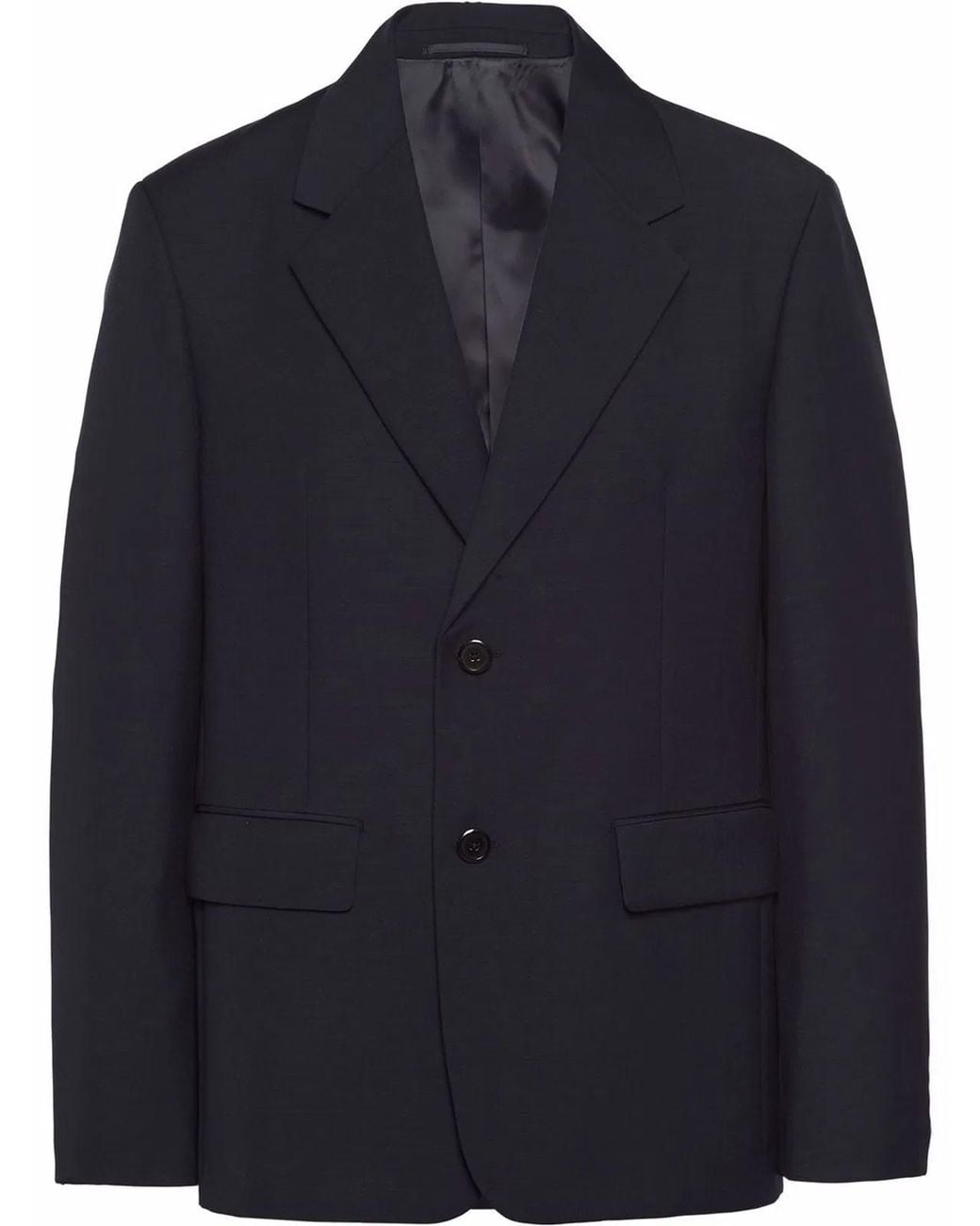 Prada Blue Wool Mohair Single Breasted Ja for men