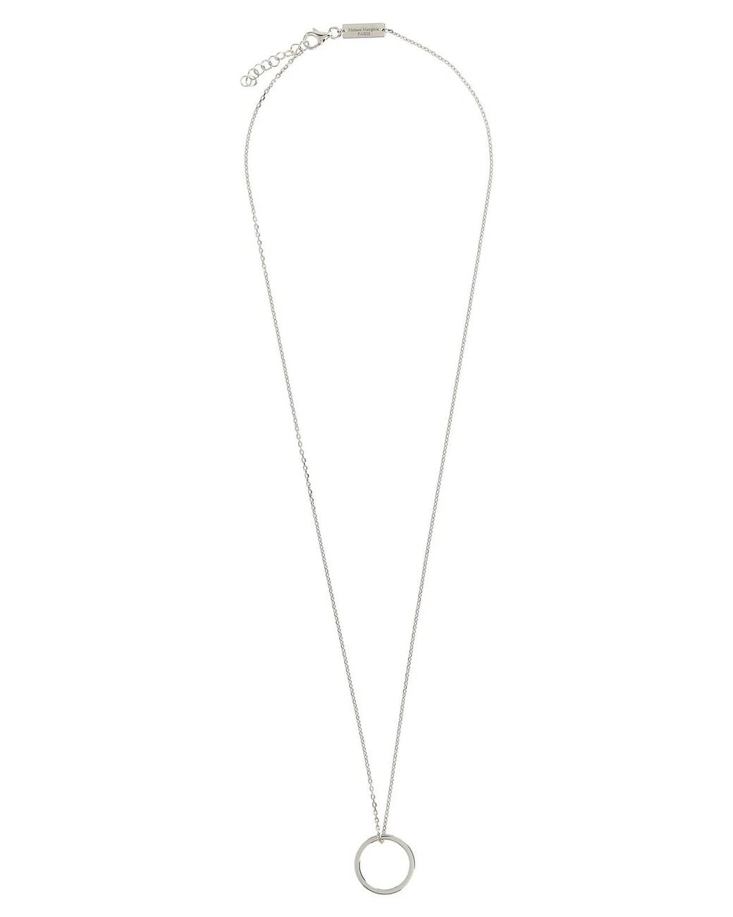 Maison Margiela White Ring Pendant Necklace for men