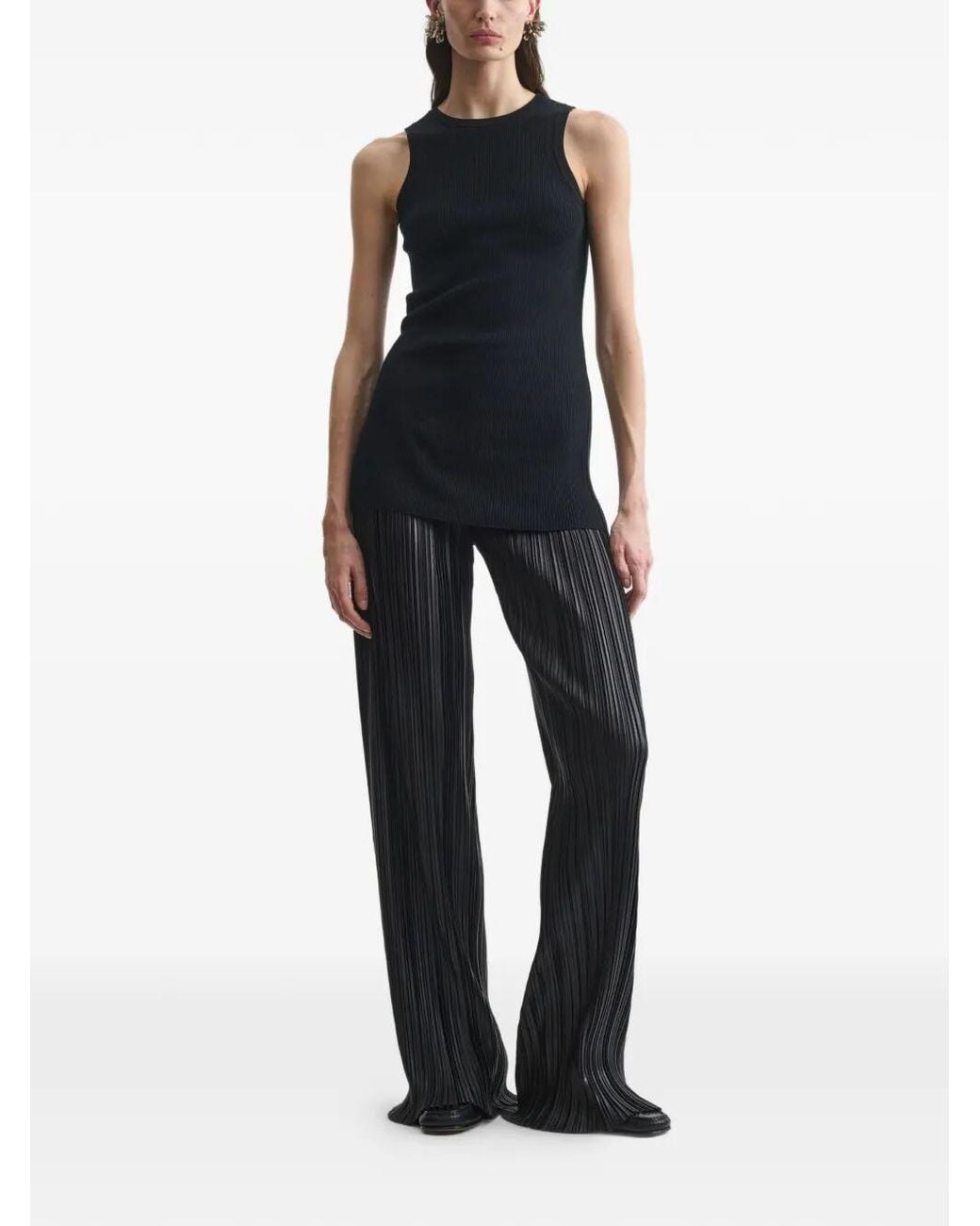 Phoebe Philo Black Razor Pleated Pants