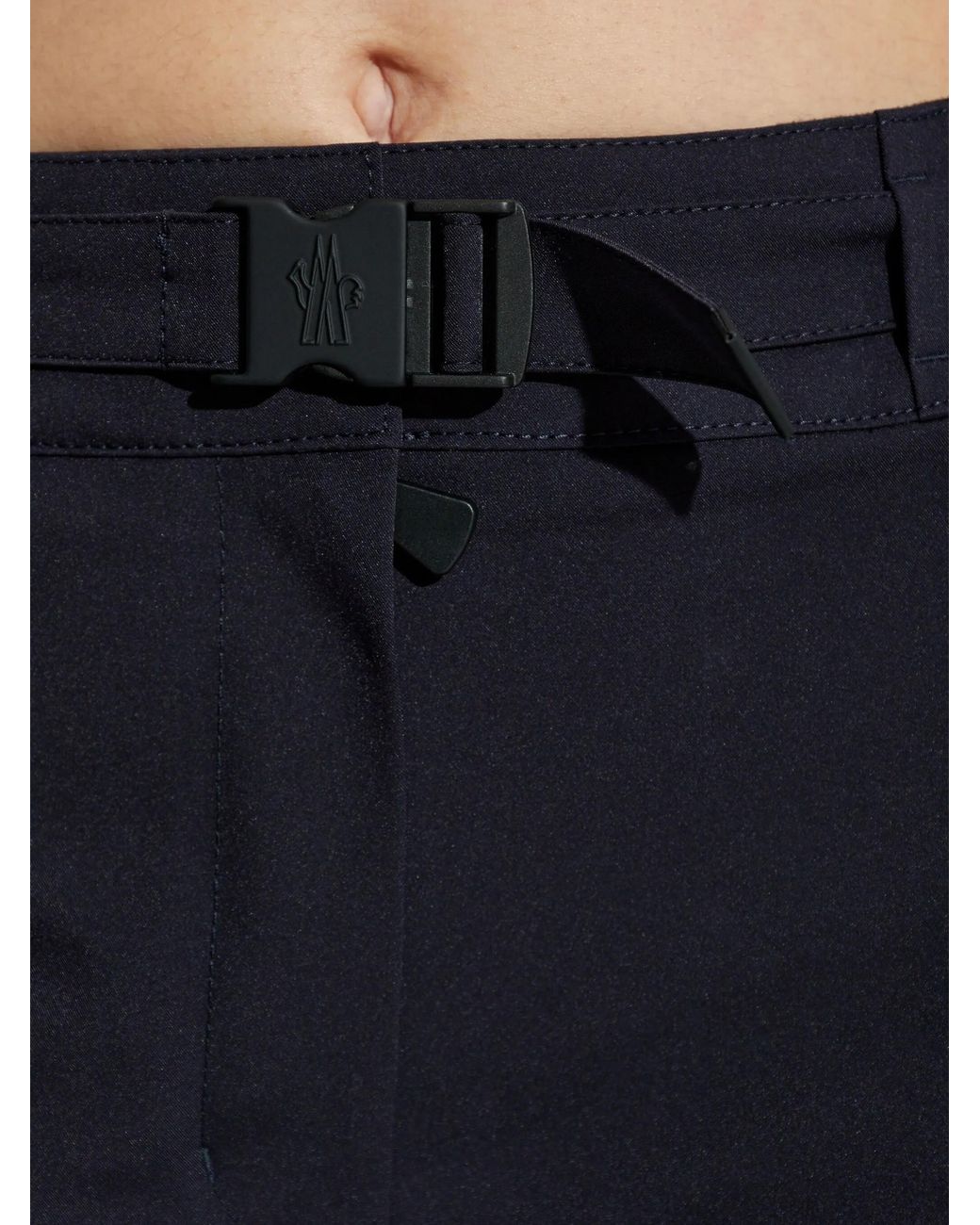 Moncler Blue Buckle-Detail Padded Trousers