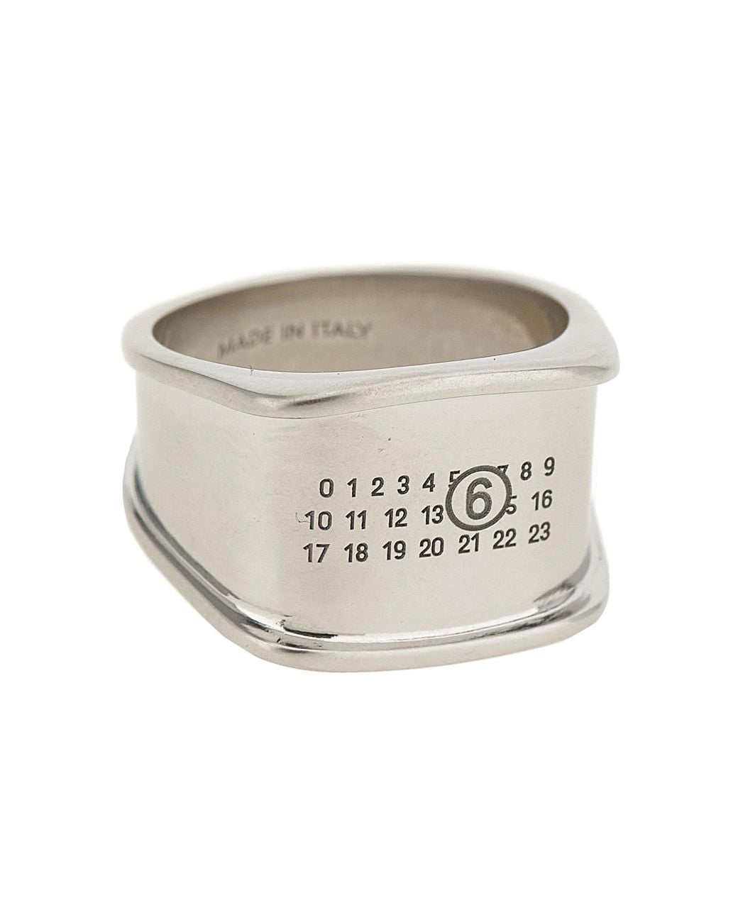 MM6 by Maison Margiela Gray 'Numeric Logo' Ring for men