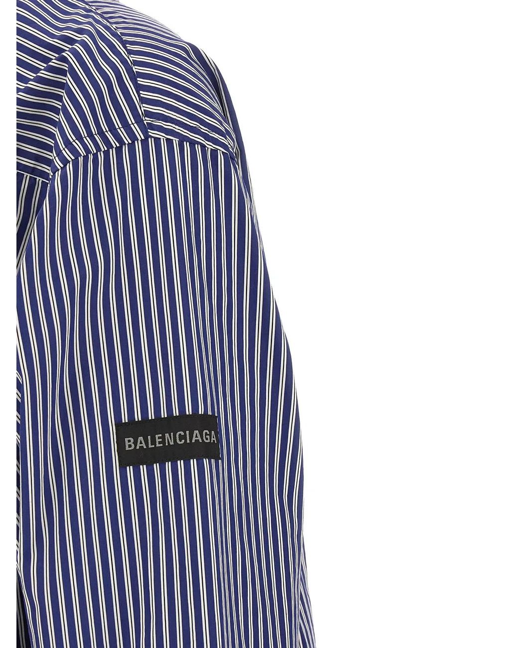 Balenciaga Blue Striped Shirt for men