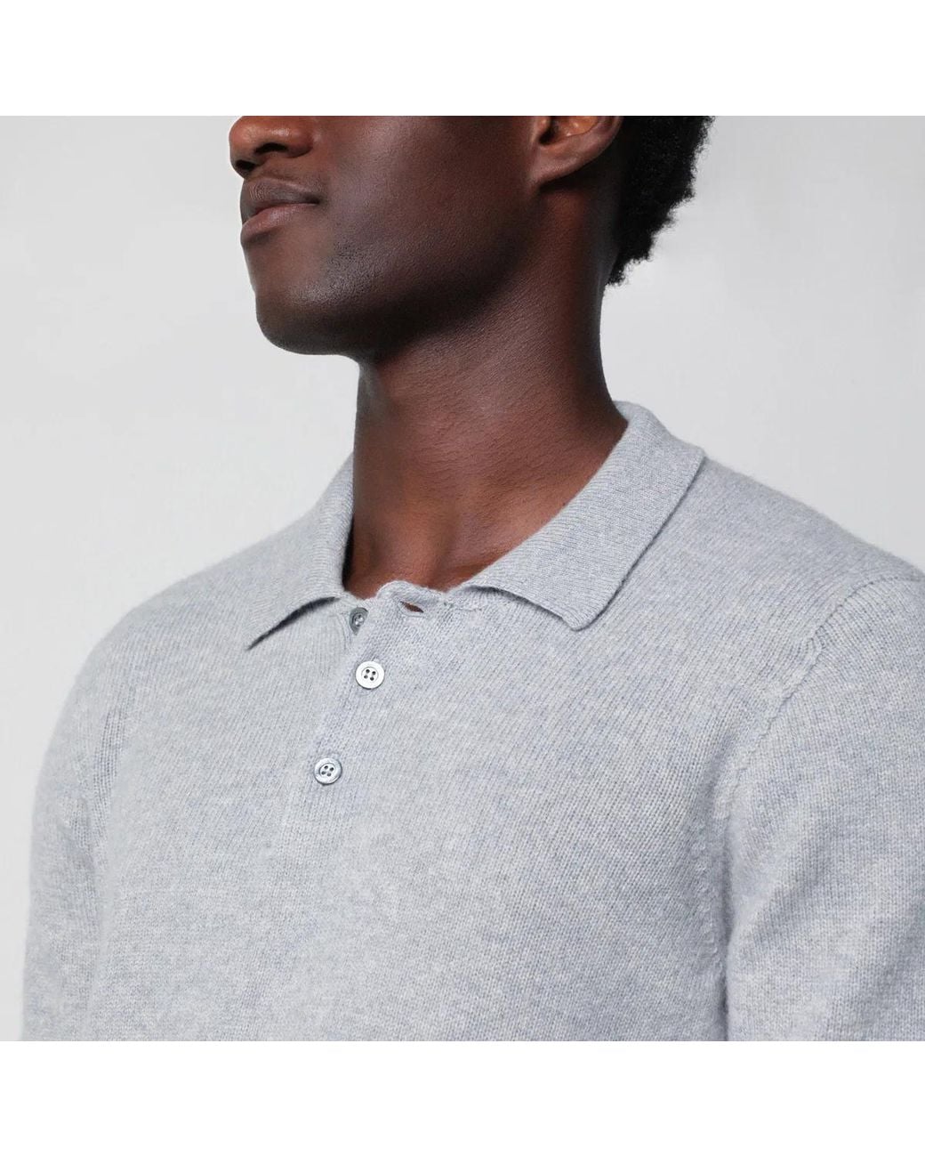 Drumohr Gray Light Wool Polo Shirt for men