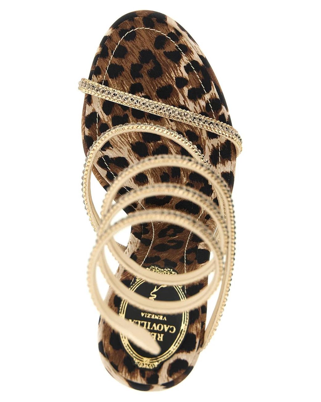 Rene Caovilla Metallic Viscose Stiletto Heel Sandals