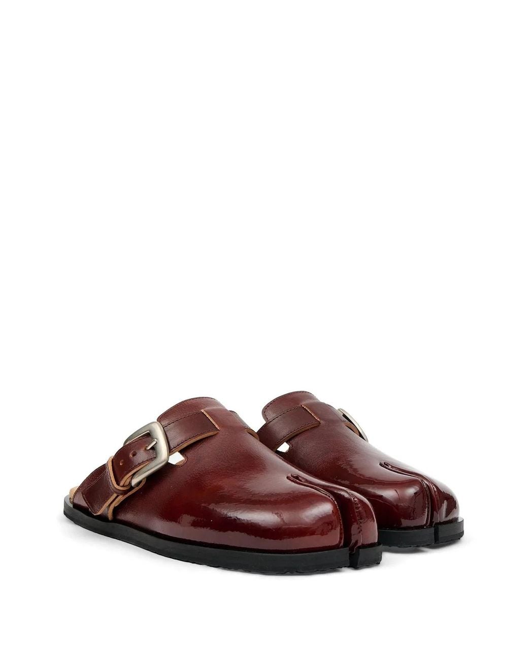 Maison Margiela Brown Tabi Buckle-Fastening Mules for men